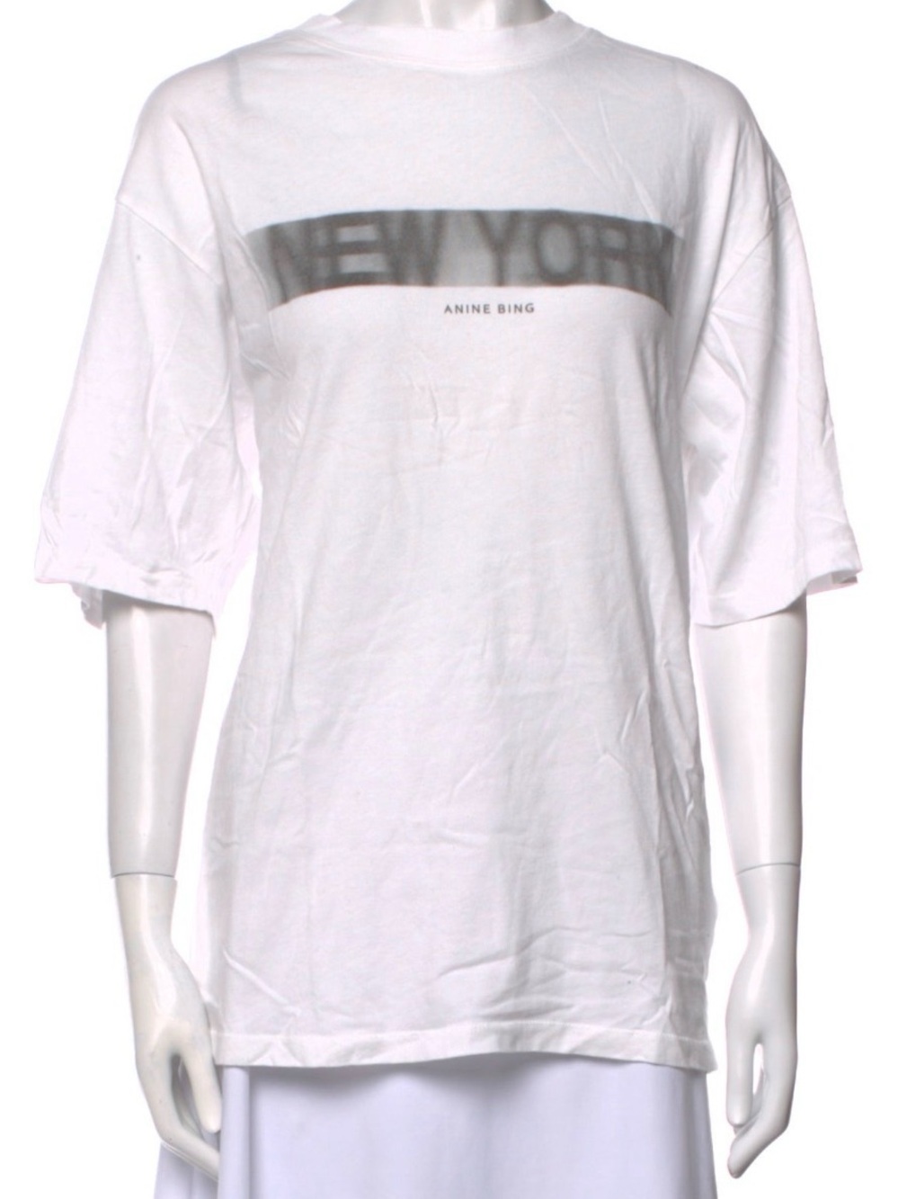 Anine Bing White Graphic 'New York' Short Sleeve Tee